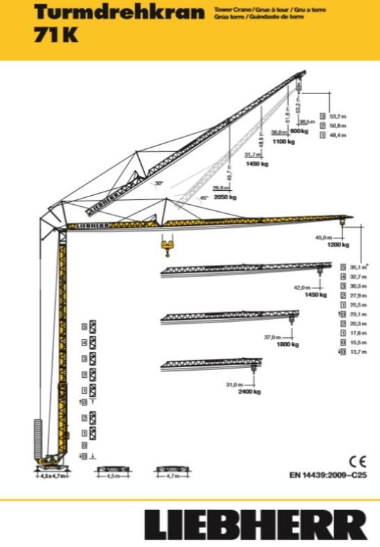 Turmdrehkran Liebherr 71 K mieten