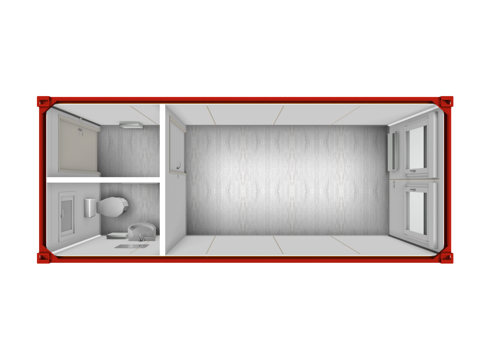 Sanitärcontainer Containex mit Sanitärmodul 6 Meter mieten