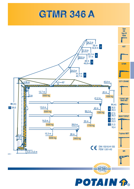 Kran Potain GTMR 346 A mieten