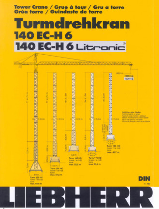 Liebherr 140 EC-H 6 Litronic Turmdrehkran Obendreher Kaufbeuren