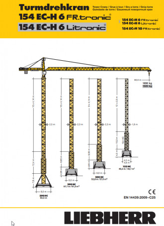 Liebherr 154 EC-H 6 Turmdrehkran Obendreher Kaufbeuren