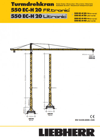 Liebherr 550 EC-H 20 Turmdrehkran Obendreher Kaufbeuren