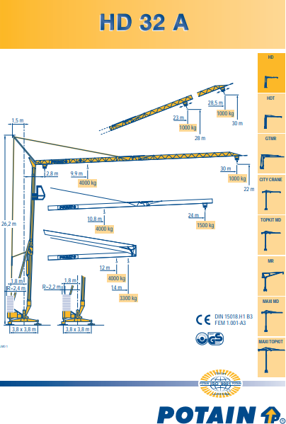 Baukran Potain HD 32 A mieten